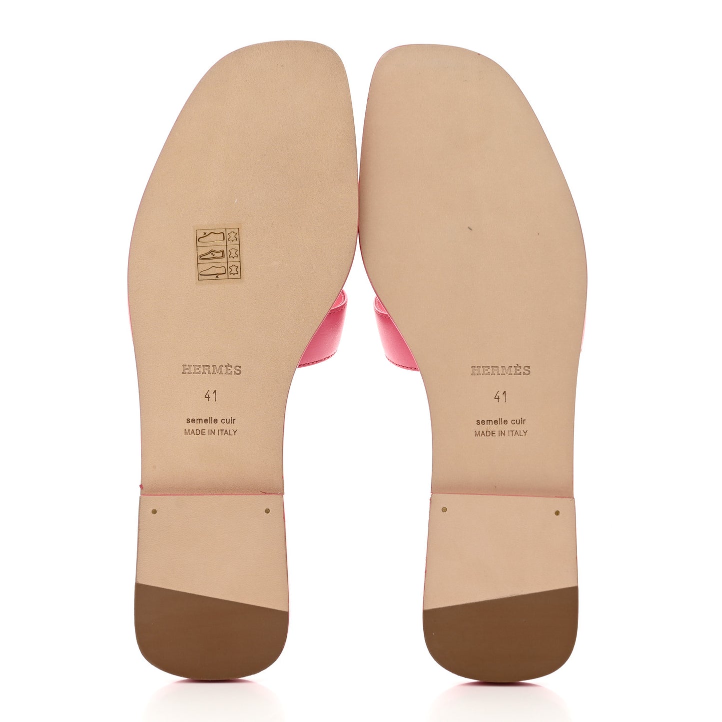 Box Calfskin Oran Sandals 41 Rose Petale