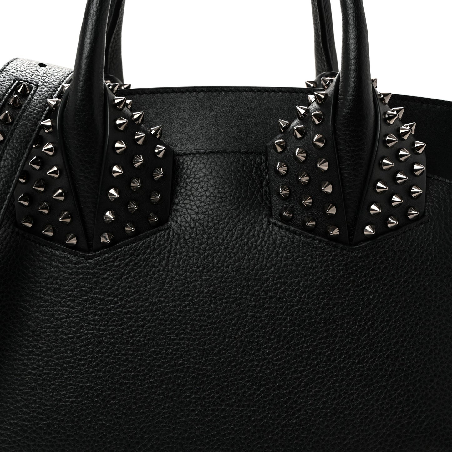 Grained Calfskin Spike Small Eloise Tote Black