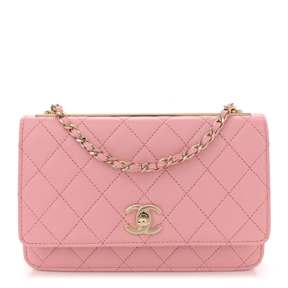 Chanel Lambskin Quilted Trendy CC Wallet On Chain WOC Pink 1 of 11