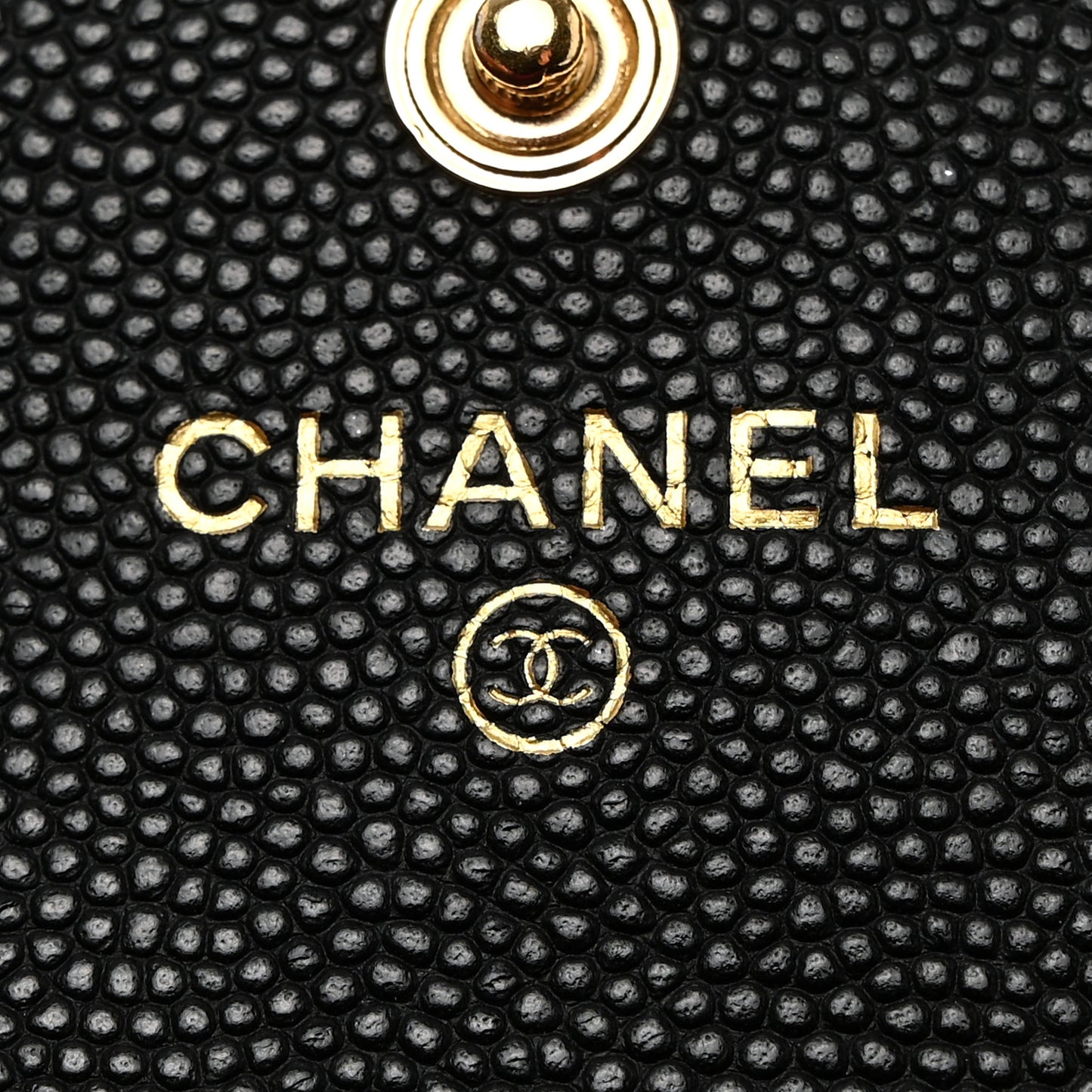 Caviar Quilted Textured CC Flap Card Holder Black