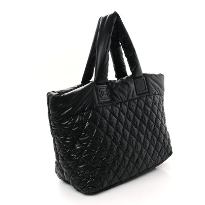 Chanel Nylon Quilted Large Coco Cocoon Tote Black 3 of 10