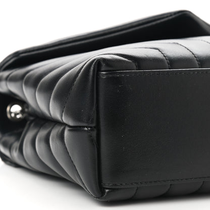 Saint Laurent Calfskin Y Quilted Monogram Small Loulou Chain Satchel Black 9 of 10