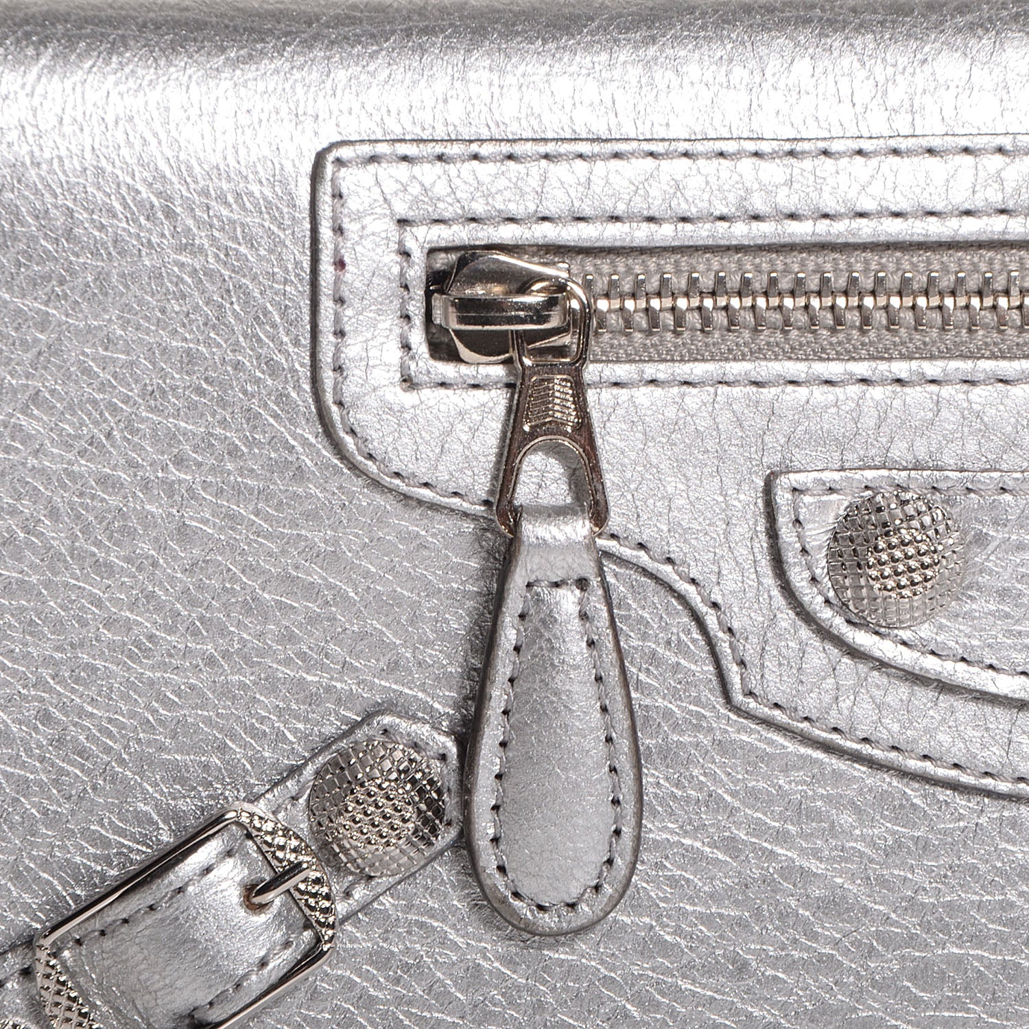 Balenciaga Agneau Giant 12 Silver Hardware Money Wallet Gris Aluminum 6 of 8