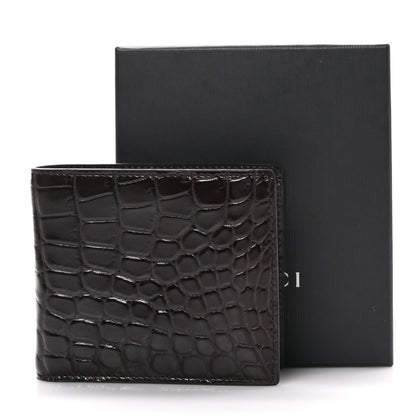 Gucci Crocodile Bi-Fold Wallet Brown 7 of 7