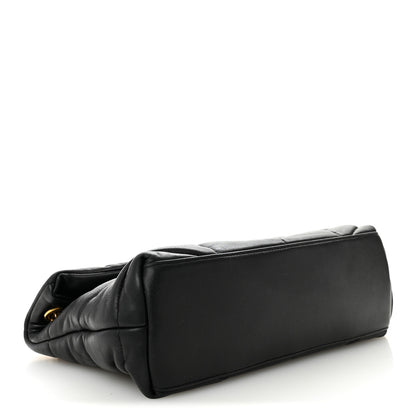 Saint Laurent Lambskin Quilted Small Loulou Puffer Monogram Chain Satchel Black 4 of 10
