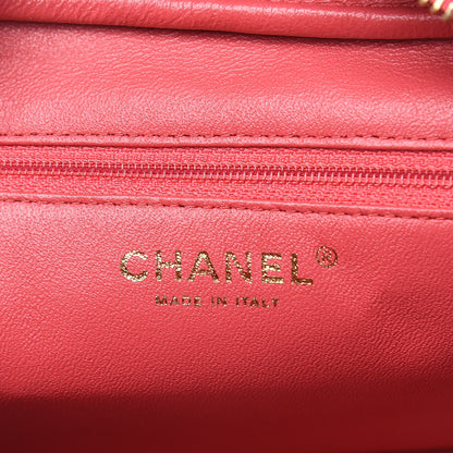 Chanel Lambskin Quilted Camera Case Dark Pink 6 of 10