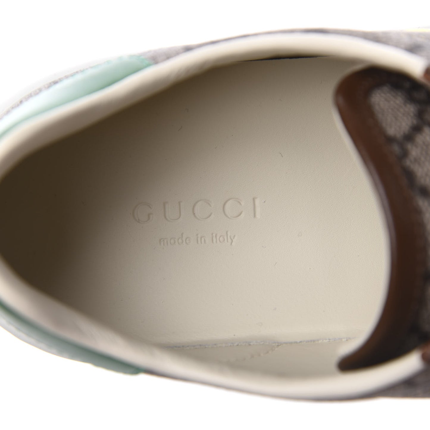GG Supreme Monogram Fake/Not Womens Ace Sneakers 38 Beige New Shamarock Brown Sugar