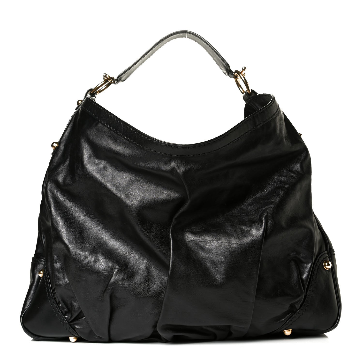 Gucci Calfskin Large Jockey Hobo Black 1 of 7