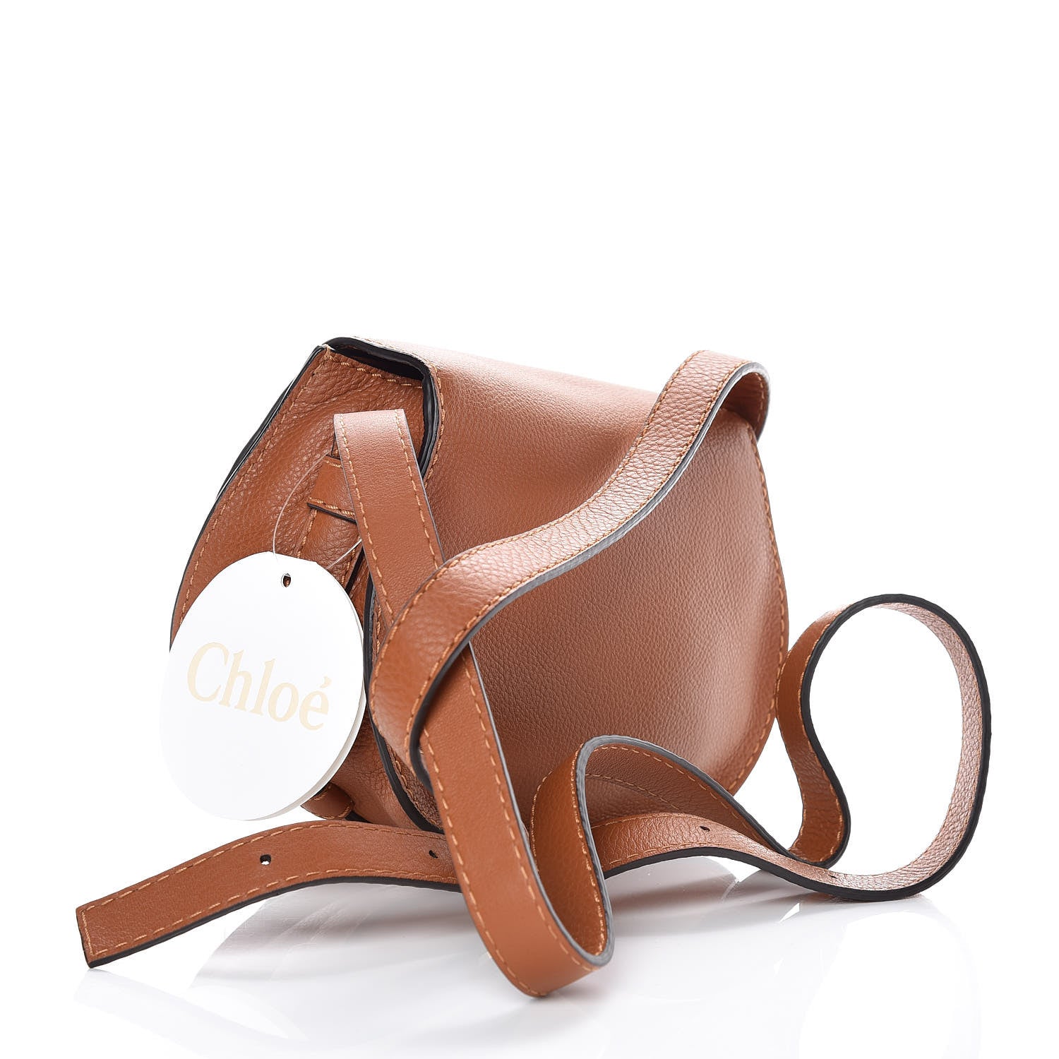 Chloe Calfskin Mini Marcie Round Crossbody Bag Tan 3 of 10