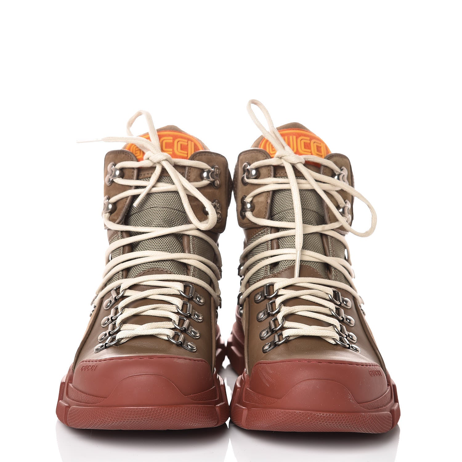 Gucci X SEGA Calfskin Suede Technical Canvas Womens Flashtrek High-Top Sneakers 40 Ardesia Cerise 2 of 9