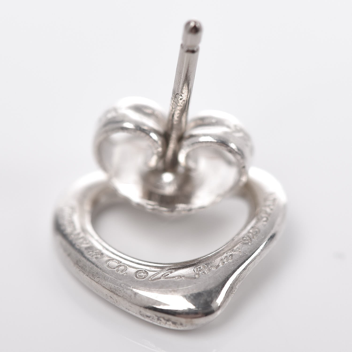 Tiffany Sterling Silver 11mm Elsa Peretti Open Heart Earrings 4 of 4