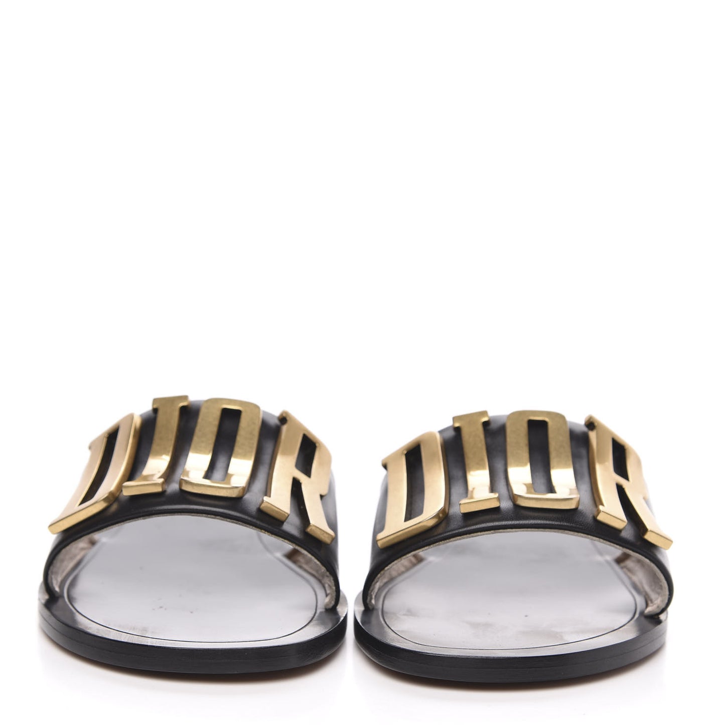Calfskin Dio(r)evolution 10mm Slide Sandals 37 Black