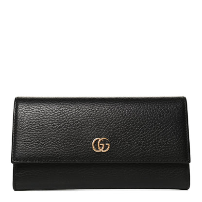 Gucci Dollar Calfskin GG Marmont Continental Wallet Black 1 of 11