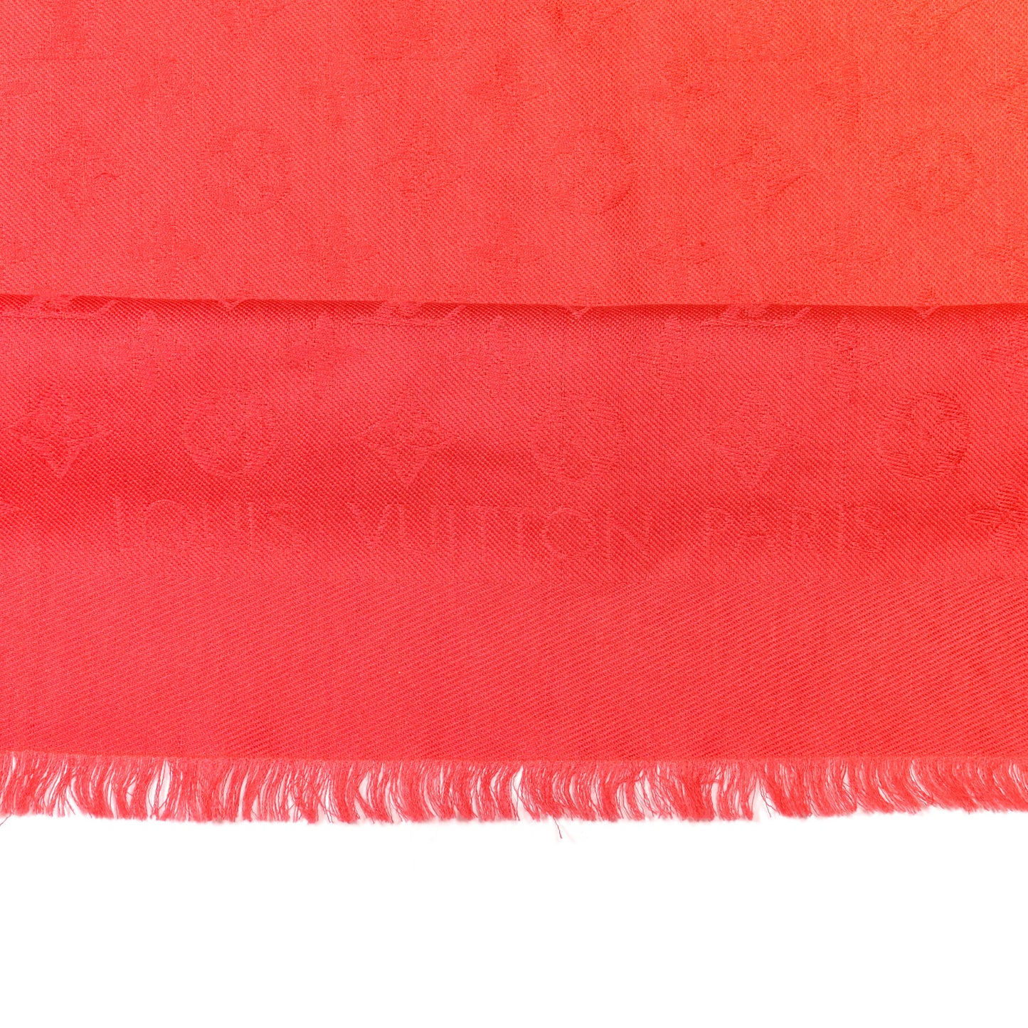 Silk Wool Monogram Sunrise Shawl Corail