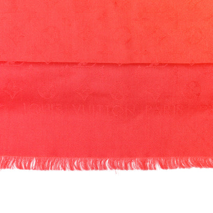 Louis Vuitton Silk Wool Monogram Sunrise Shawl Corail 3 of 8