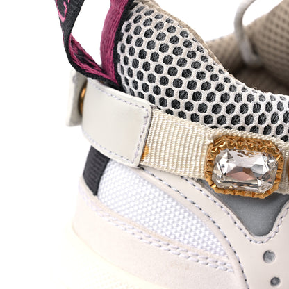 Gucci X SEGA Mesh Calfskin Suede Removable Crystals Womens Flashtrek Sneakers 36 Great White 13 of 15