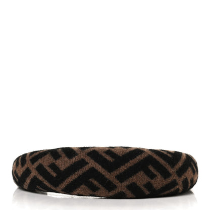 Fendi Wool Cashmere FF Logo Headband Tobacco 6 of 10