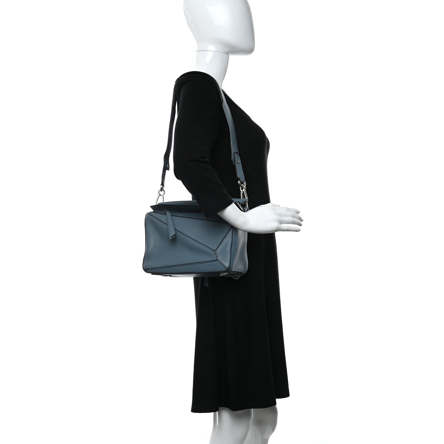 Calfskin Small Puzzle Bag Stone Blue
