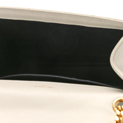 Saint Laurent Grain De Poudre Textured Mixed Matelasse Triquilt Medium Monogram Satchel Crema Soft 10 of 21