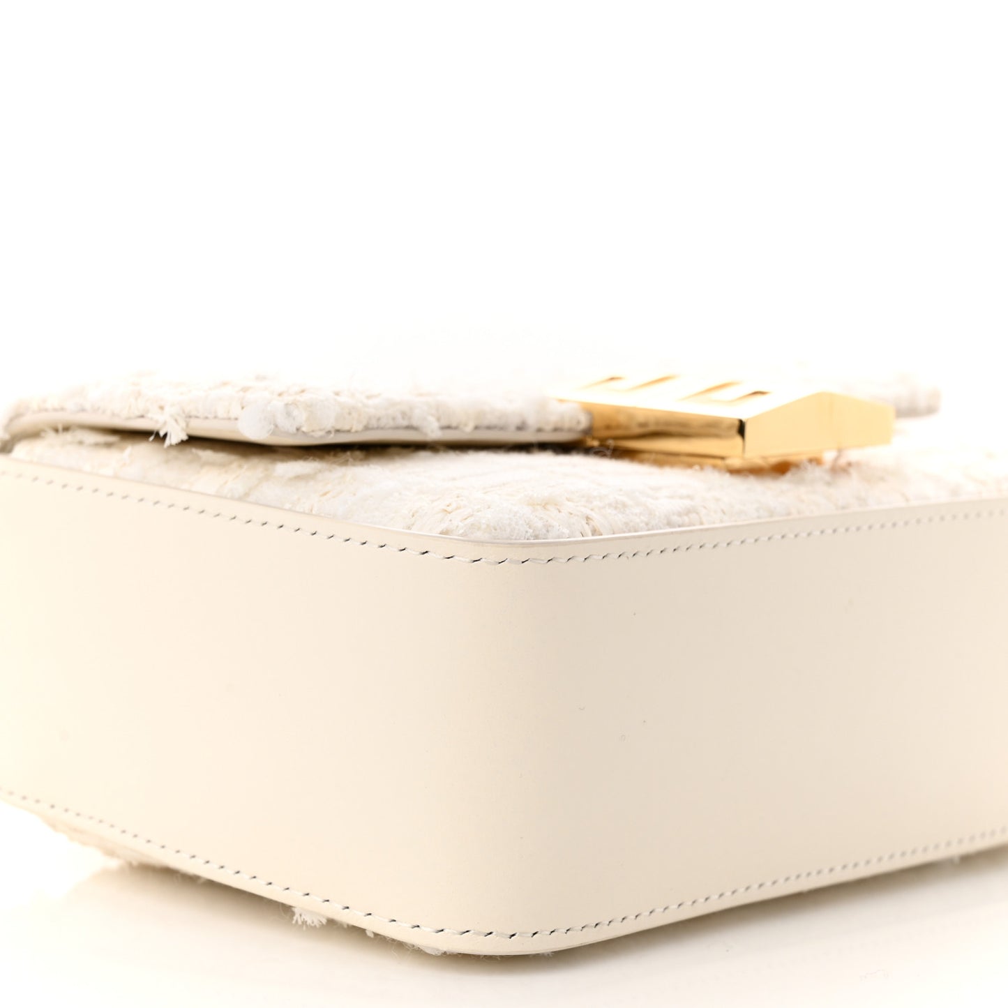 Tweed Embroidered Small 4G Woven Chain Crossbody Ivory