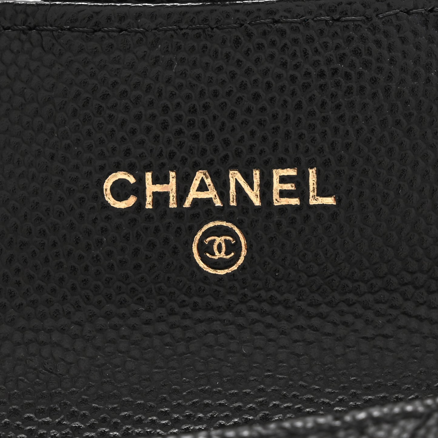 Caviar Quilted Flap Card Holder Wallet Black
