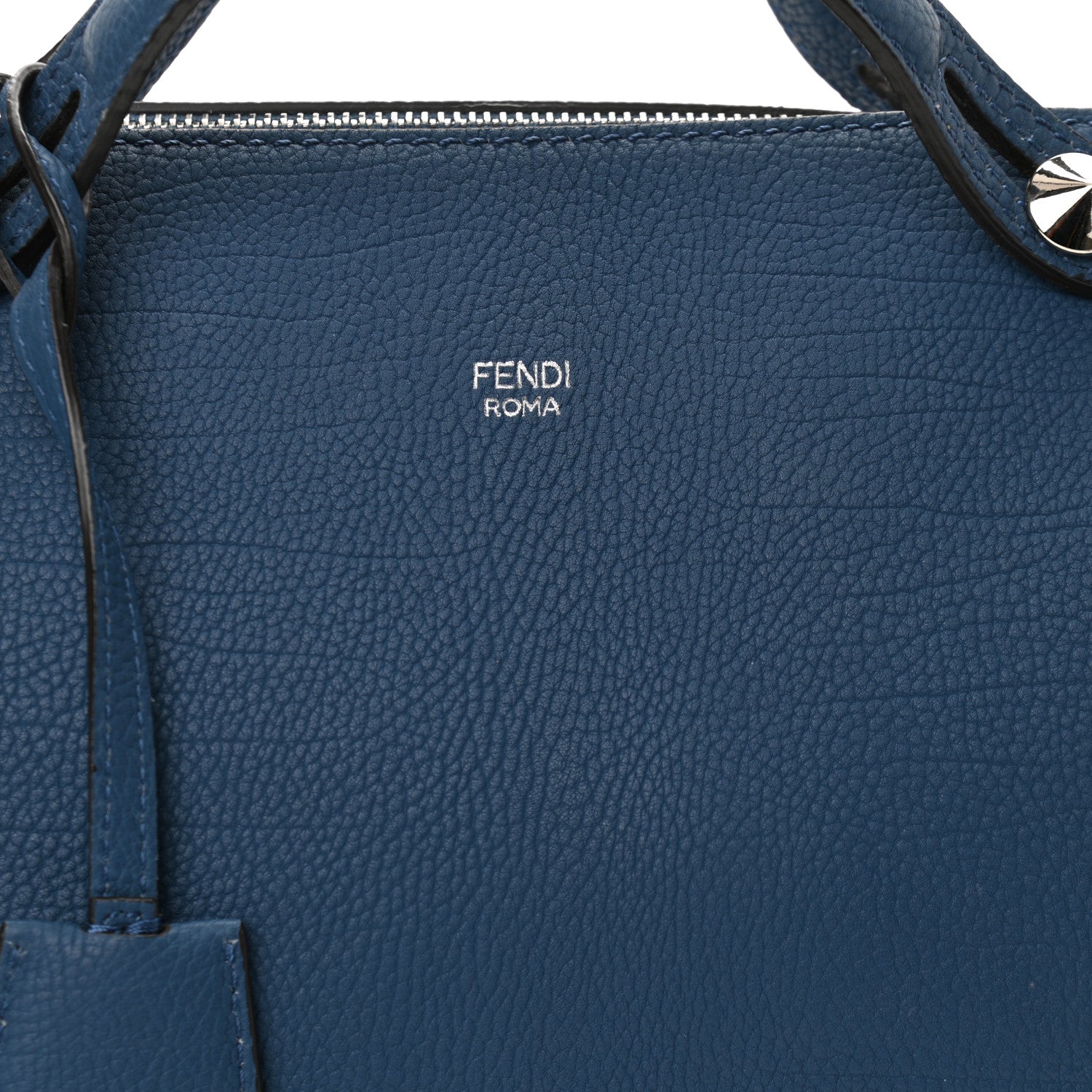 Fendi Vitello Camargue Large By The Way Boston Bag Blue 7 of 9
