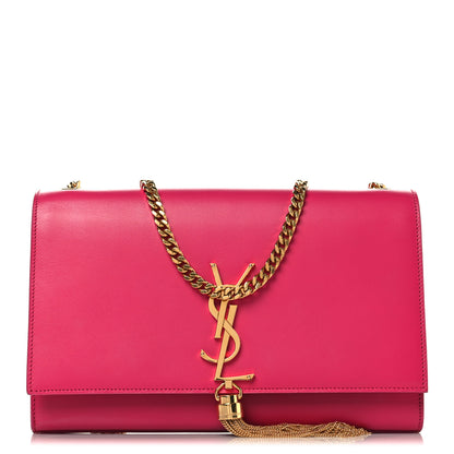 Saint Laurent Smooth Calfskin Medium Classic Monogram Kate Tassel Satchel Fuchsia 1 of 10