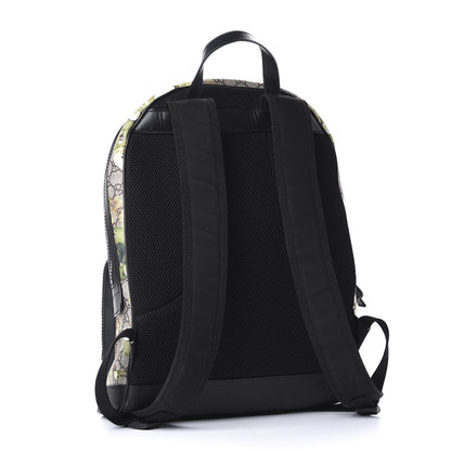 Gucci GG Supreme Monogram Blooms Medium Day Backpack Beige New Military Black 2 of 9
