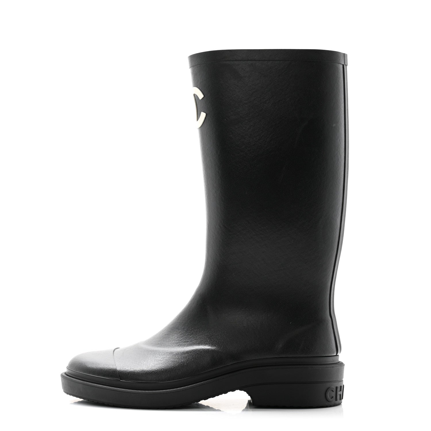 Chanel Caoutchouk CC High Boots 36 Black 1 of 8