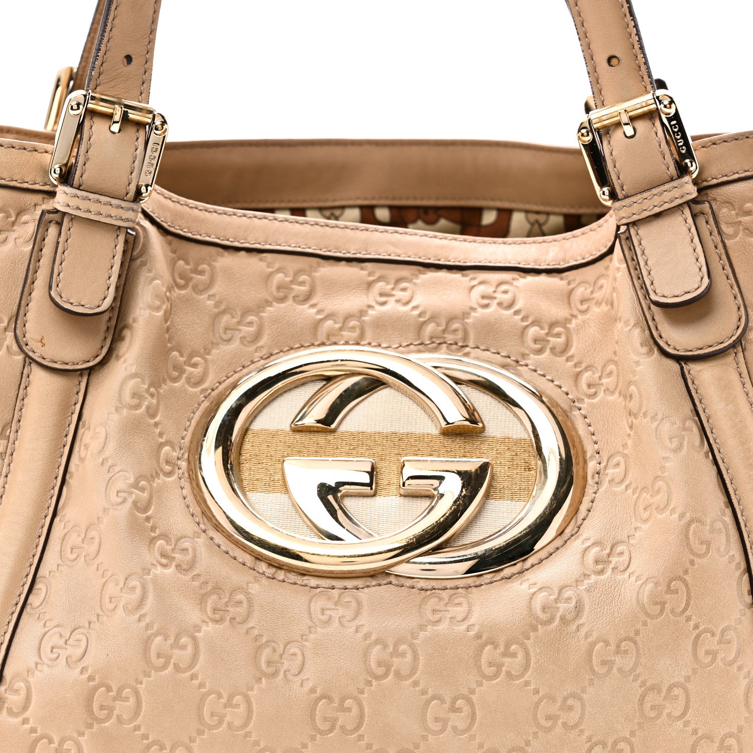 Gucci Guccissima Medium Britt Tote Beige 8 of 10