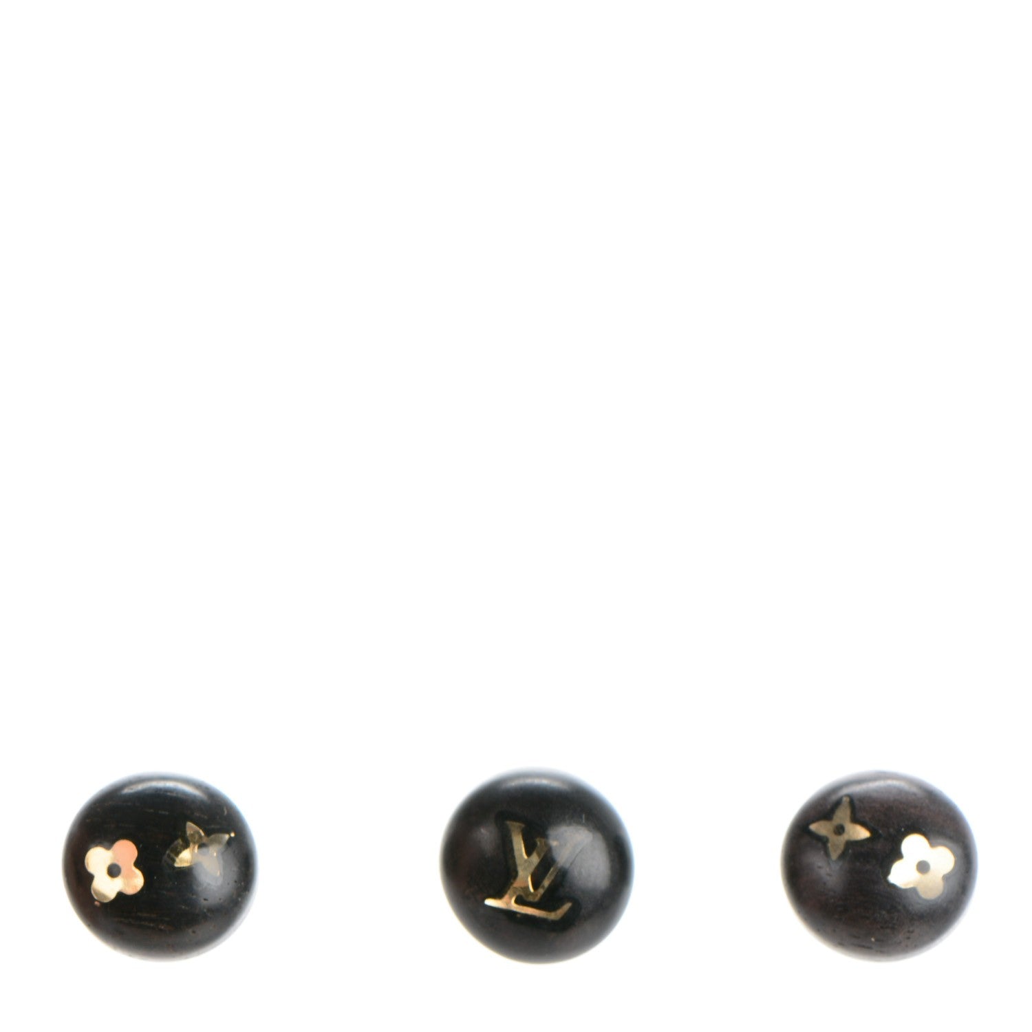 Louis Vuitton Tiger Wood Brass Silvania Stud Earrings 1 of 6