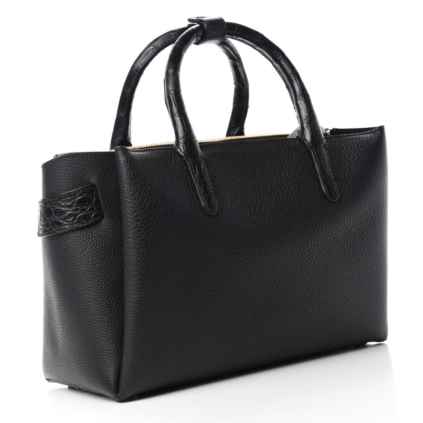 Calfskin Crocodile Cristie Satchel Black