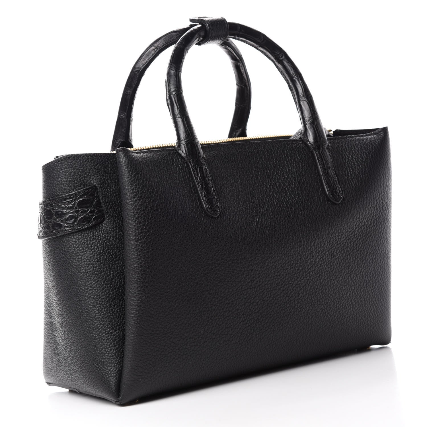 Nancy Gonzalez Calfskin Crocodile Cristie Satchel Black 3 of 11