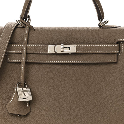 Hermes Togo Kelly Retourne 25 Etoupe 8 of 11