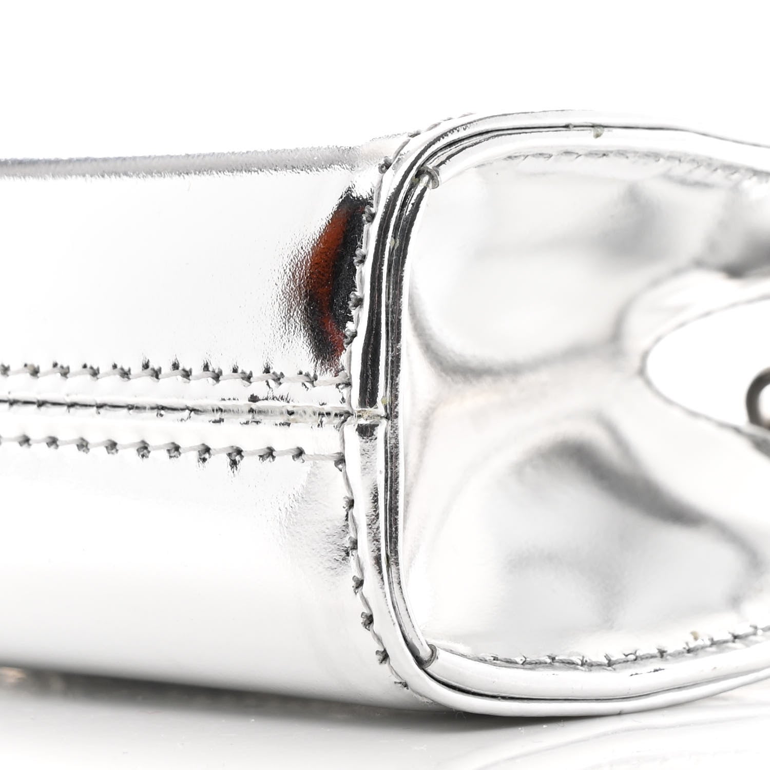 Salvatore Ferragamo Metallic Brushed Calfskin Micro Wanda Top Handle Bag Argento 10 of 12