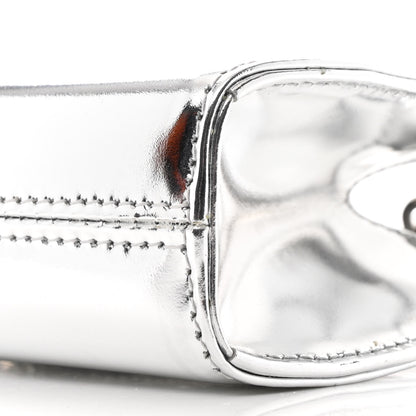 Salvatore Ferragamo Metallic Brushed Calfskin Micro Wanda Top Handle Bag Argento 10 of 12