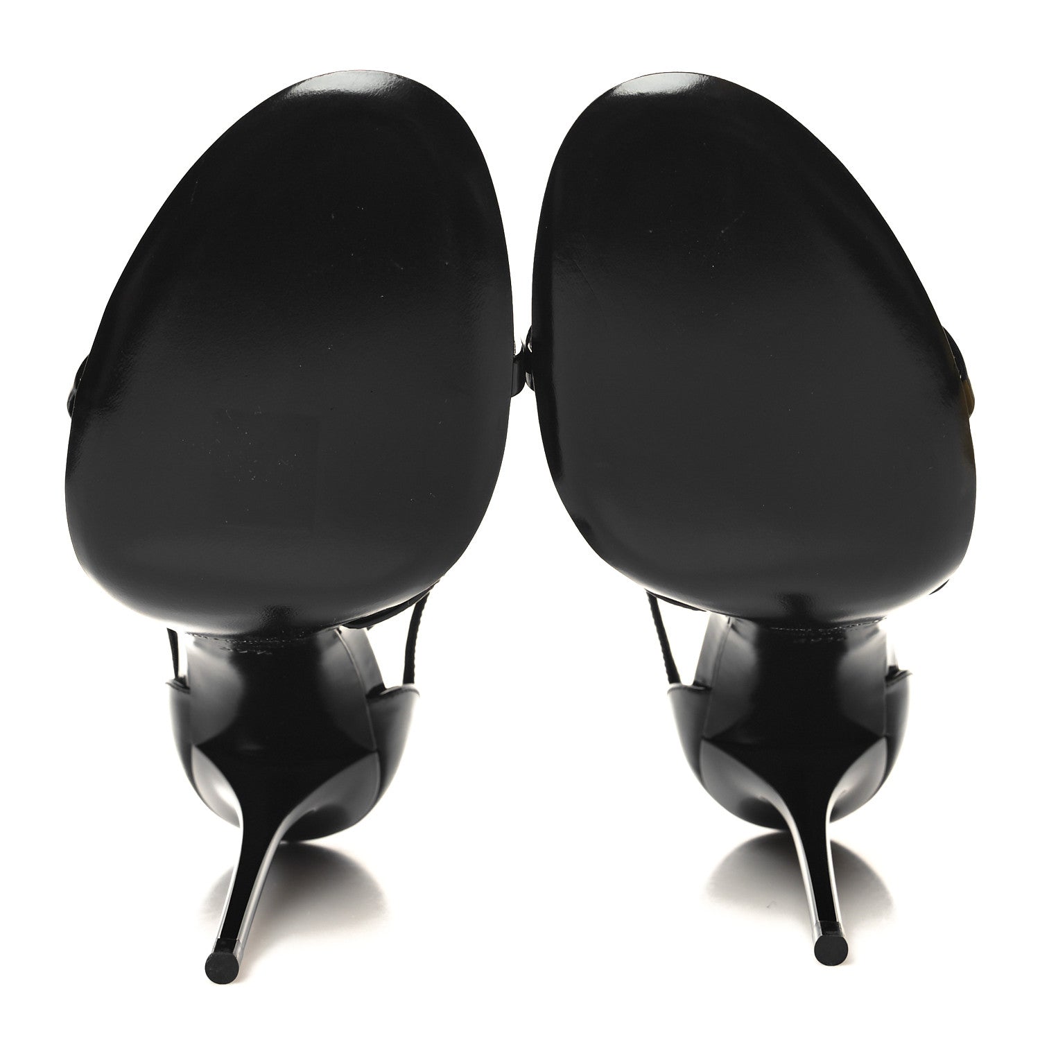 Saint Laurent Patent Cassandra 100 Ankle Strap Sandals 39.5 Black 5 of 9