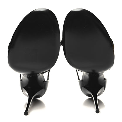 Saint Laurent Patent Cassandra 100 Ankle Strap Sandals 39.5 Black 5 of 9
