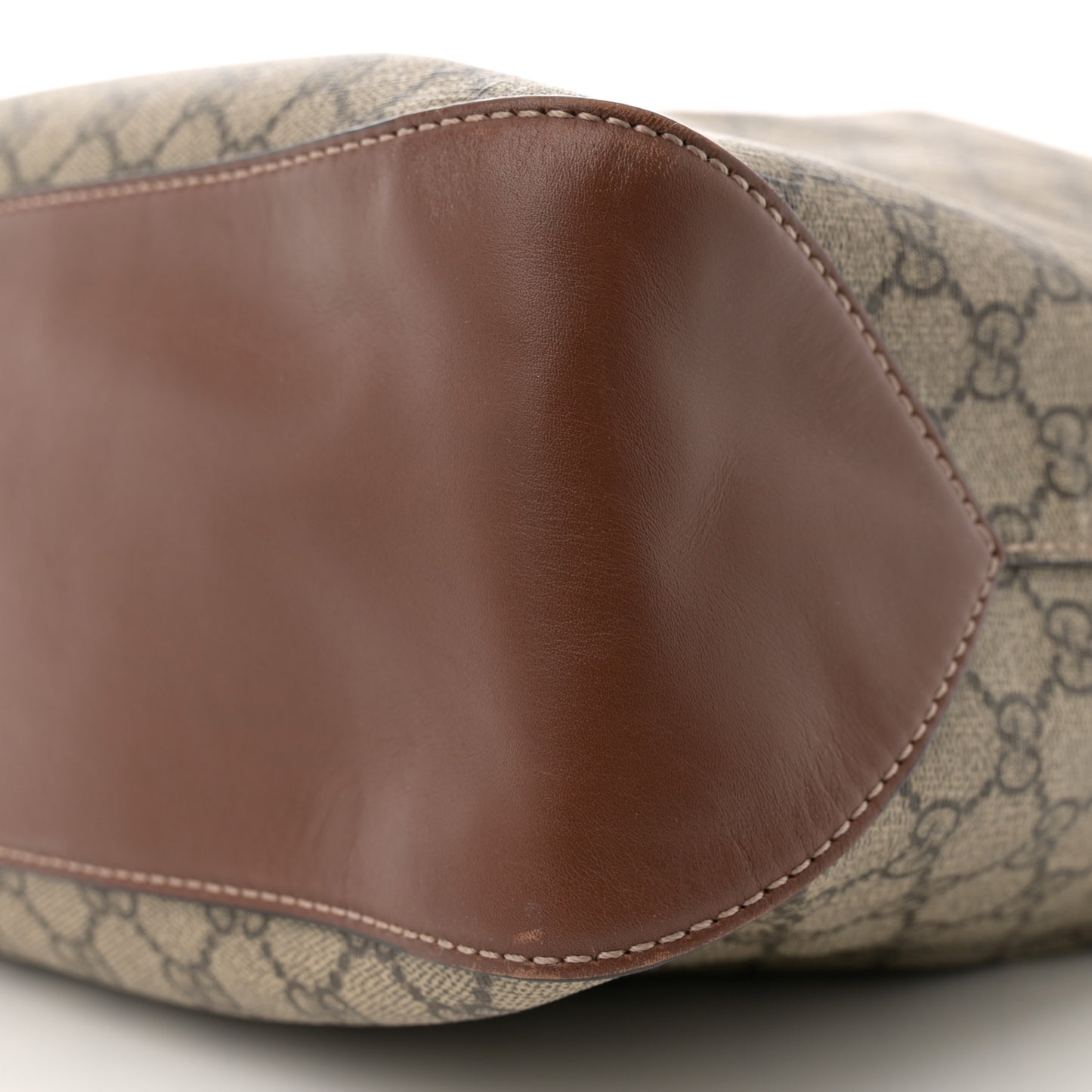 GG Supreme Monogram Large Linea A Hobo Light Brown