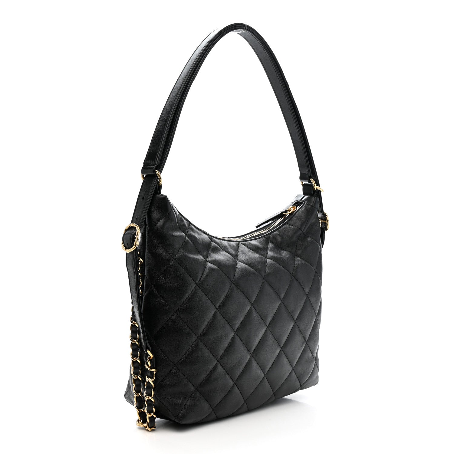 Chanel Lambskin Quilted Maxi Hobo Black 3 of 10