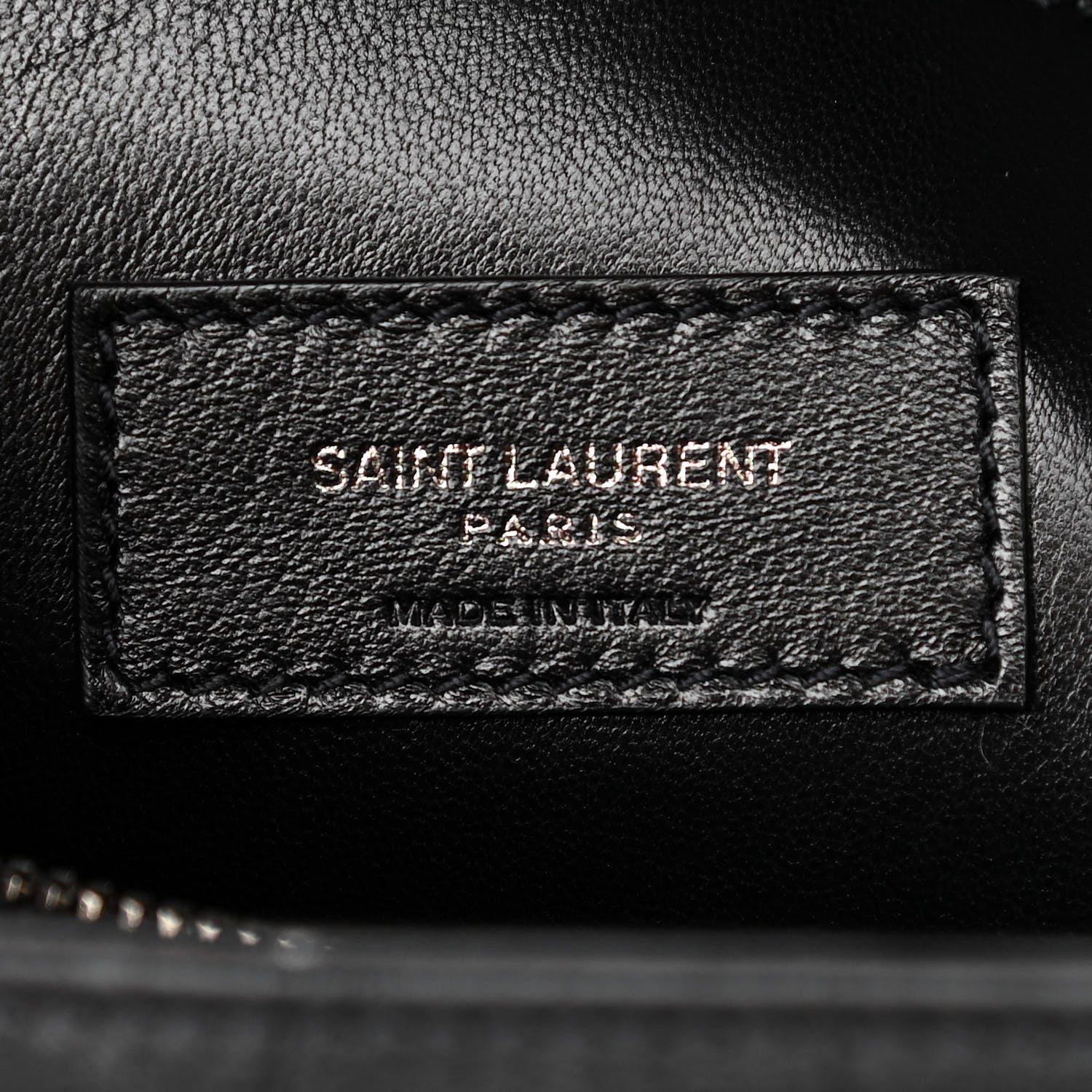 Saint Laurent Calfskin Crocodile Embossed Medium West Hollywood Monogram Fold-Over Black 9 of 14