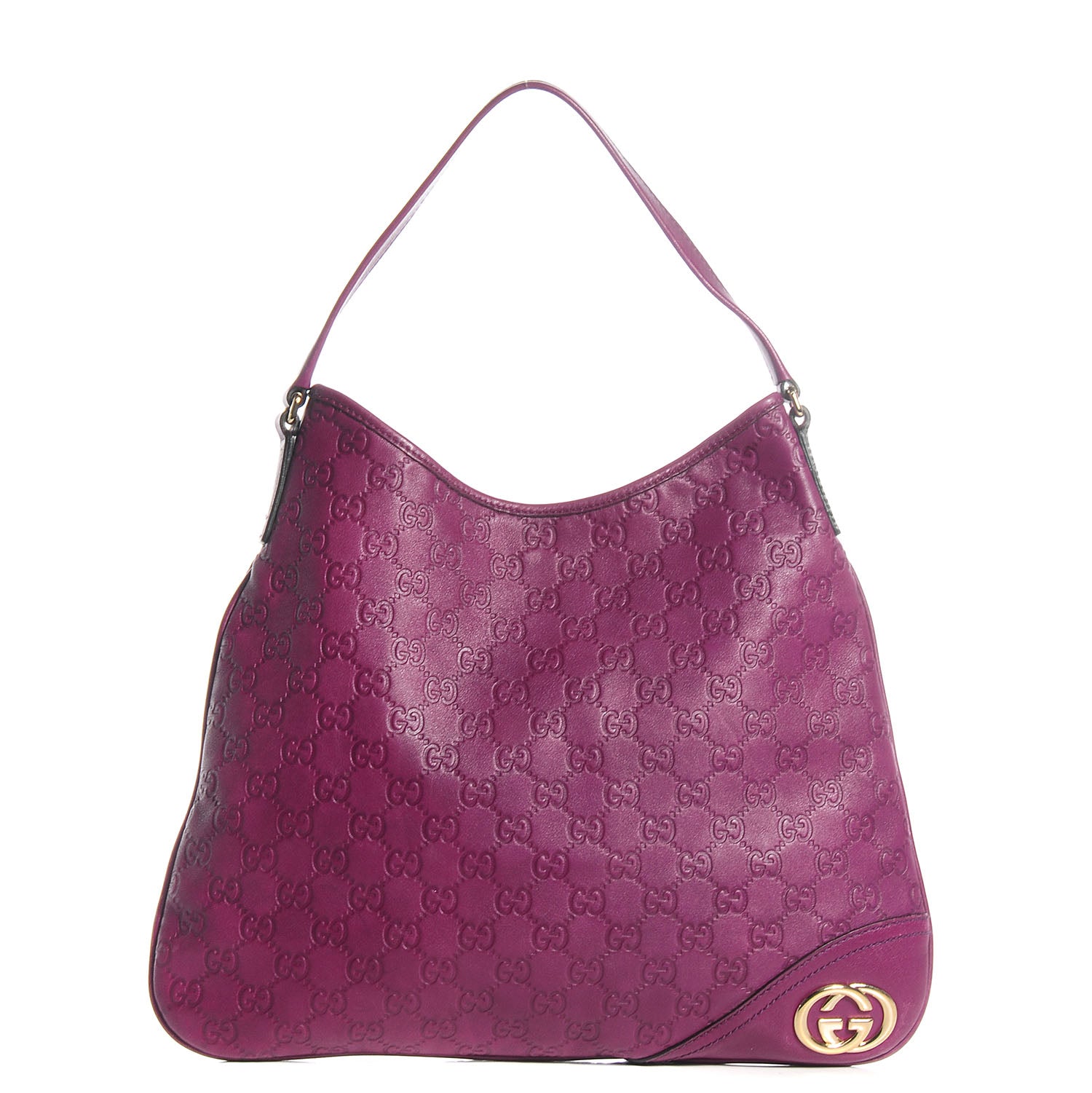 Gucci Guccissima Medium New Britt Hobo Purple 1 of 8