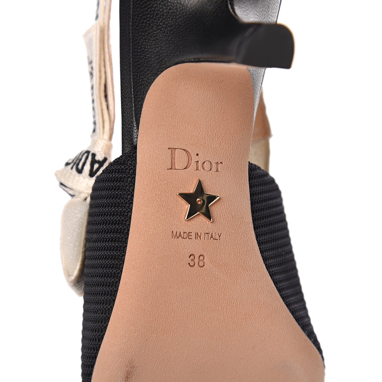 Technical Canvas Ribbon J Adior Slingback 65mm Pumps 38 Black