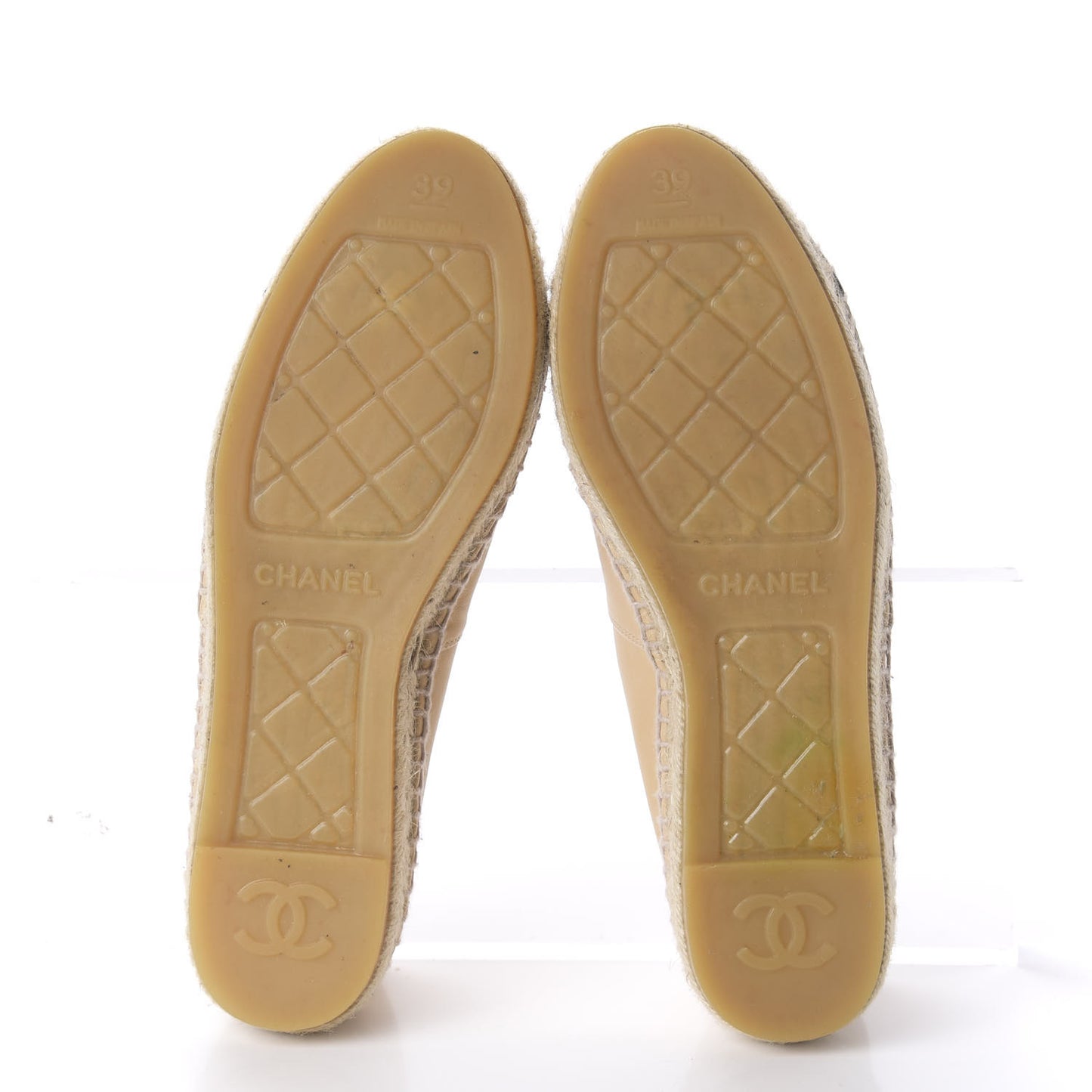 Lambskin CC Espadrilles 39 Beige Black