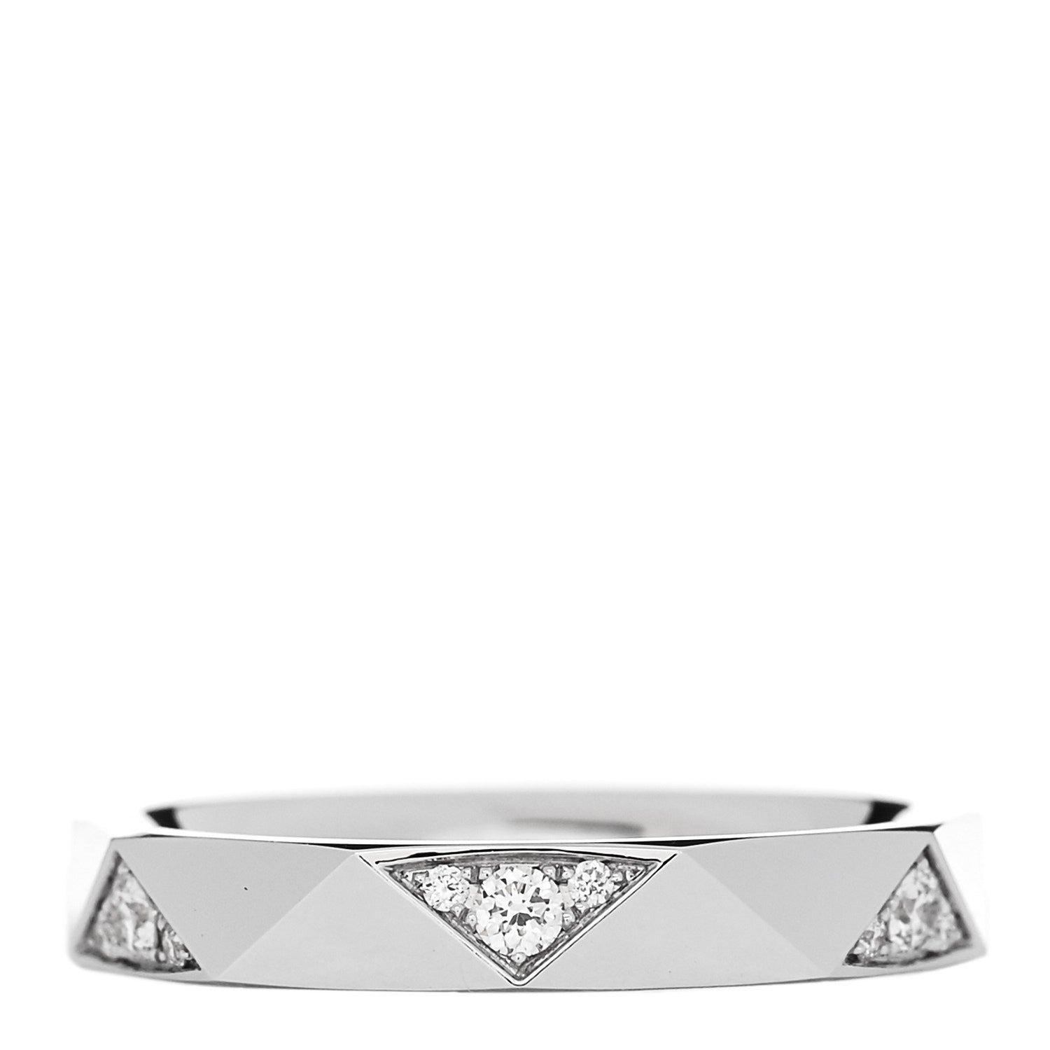 Graff 18K White Gold Diamond Laurence Graff Faceted Signature Wedding Band Ring 48 4.5 3 of 6