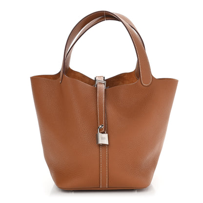 Hermes Taurillon Clemence Picotin Lock 22 MM Gold 1 of 8