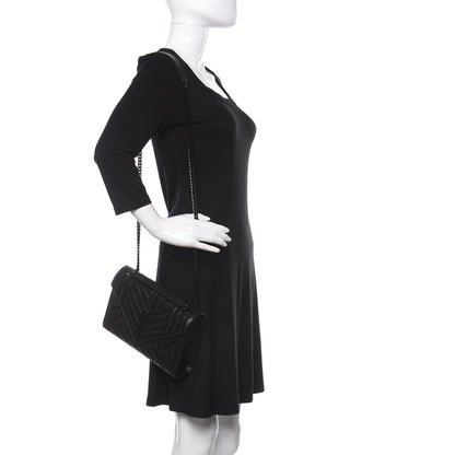 Saint Laurent Grain De Poudre Textured Mixed Matelasse Triquilt Medium Monogram Satchel Black 3 of 10