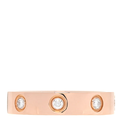 Cartier 18K Pink Gold 8 Diamond 4mm LOVE Wedding Band Ring 49 5 3 of 4