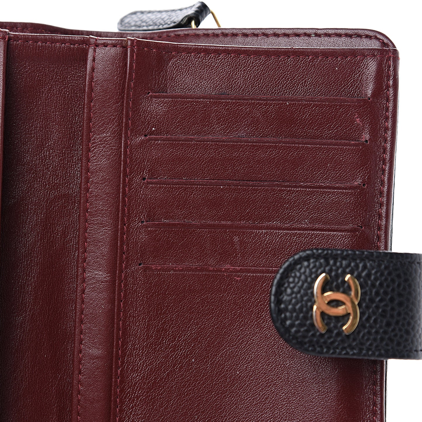 Caviar Quilted Zipped Pocket Wallet Black