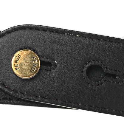 Fendi Ribbon Vitello Century FF 1974 Flat Studded Strap You Fango Marrone Ebano 7 of 7